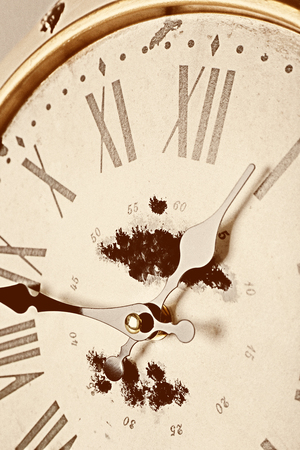 Round vintage wall clock, close upの写真素材