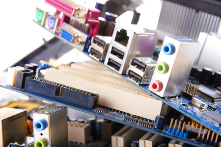 Computer motherboards, close up