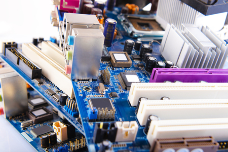 Computer motherboards, close up