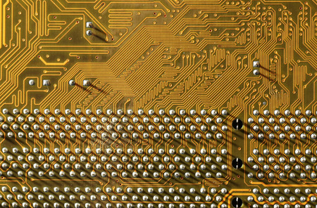 Computer motherboard, close up