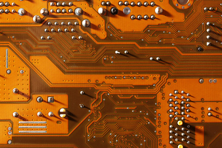 Computer motherboard, close up