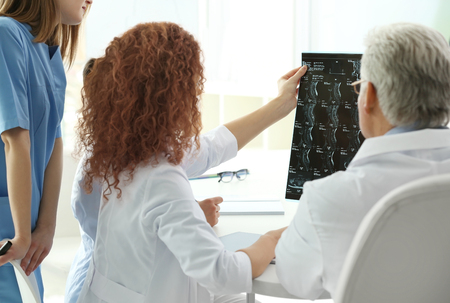 Doctors examined X-ray in officeの写真素材