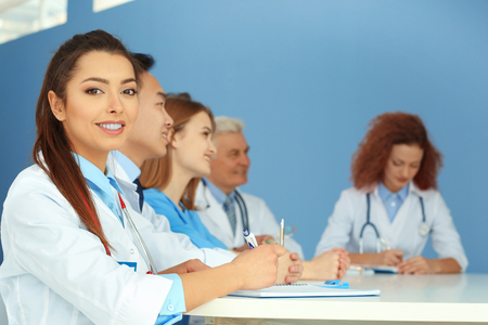 Team of doctors at working place indoorsの写真素材