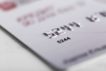 Credit card on table, closeupの写真素材
