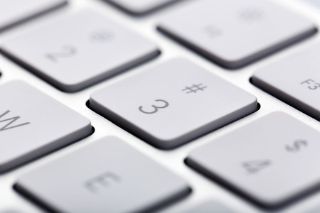 White keys of computer keyboard, closeupの写真素材