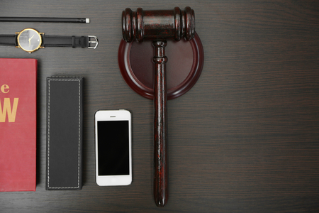 Law accessories, top view. Flat lay conceptの写真素材