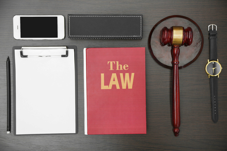 Law accessories, top view. Flat lay conceptの写真素材
