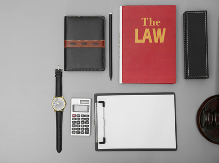 Law accessories, top view. Flat lay conceptの写真素材