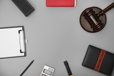 Law accessories, top view. Flat lay conceptの写真素材