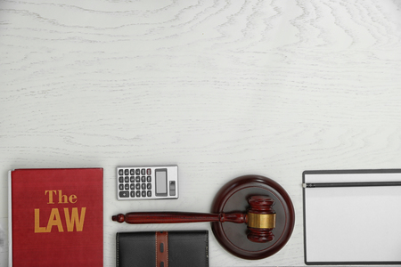 Law accessories, top view. Flat lay conceptの写真素材