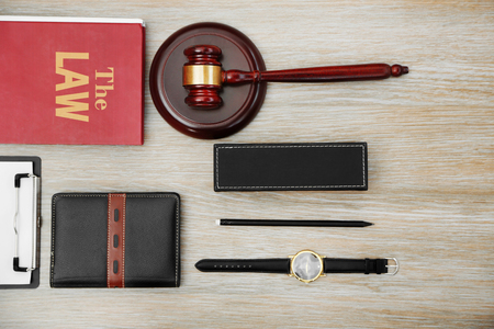 Law accessories, top view. Flat lay conceptの写真素材