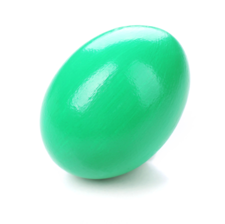 Turquoise Easter egg isolated on whiteの写真素材