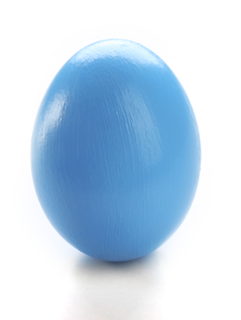 Blue Easter egg isolated on whiteの写真素材