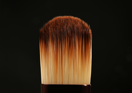 Professional makeup brush on black backgroundの写真素材