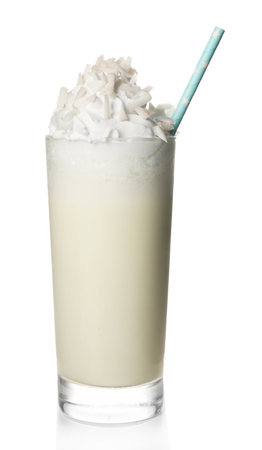 Delicious milkshake, isolated on whiteの写真素材