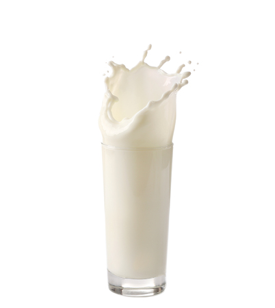 Milk splash, isolated on whiteの写真素材