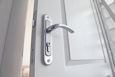 Metal door knob closeupの写真素材