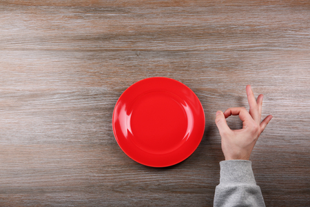 Man making gesture OK. Hunger conceptの写真素材