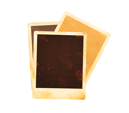 Vintage photos isolated on whiteの写真素材