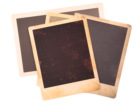 Vintage photos isolated on whiteの写真素材