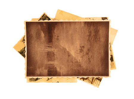 Vintage photos isolated on whiteの写真素材