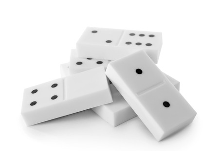 Few dominoes, isolated on whiteの写真素材