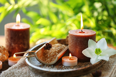 Beautiful spa composition on light backgroundの写真素材
