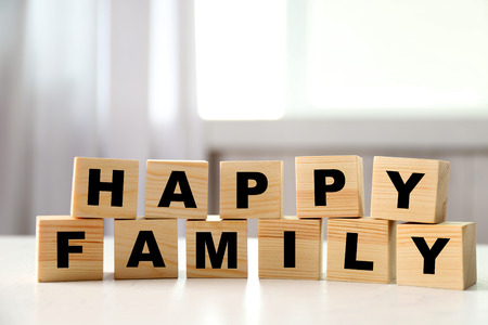 Wooden cubes on light backgroundの写真素材