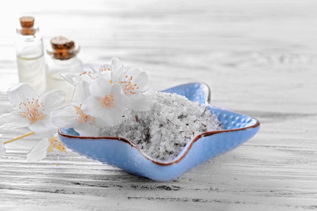 Composition of spa treatment on light backgroundの写真素材