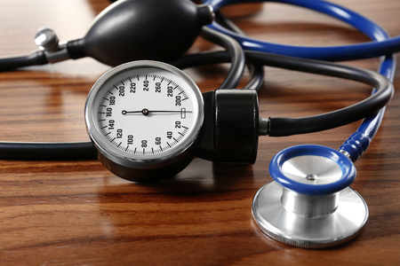 Stethoscope and tonometer, closeupの写真素材