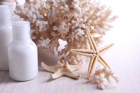 Composition of spa treatment on light backgroundの写真素材