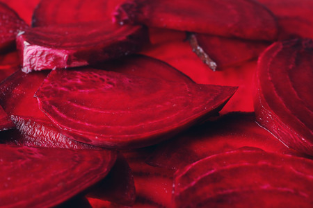 Slices of beet, closeupの写真素材