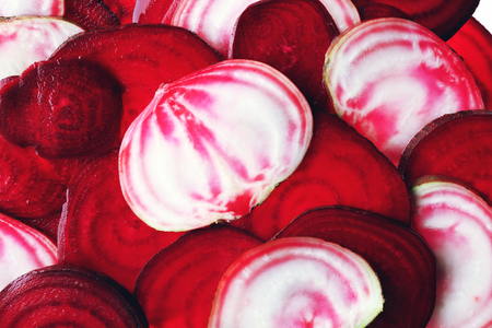 Slices of beet, closeupの写真素材