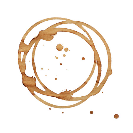 Coffee stain, isolated on whiteの写真素材