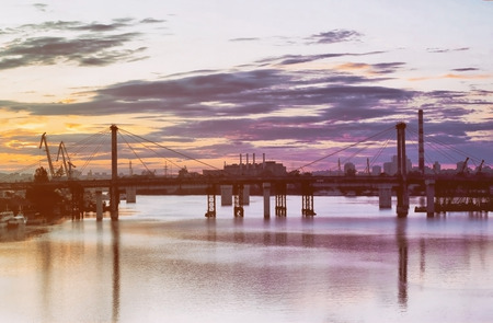 Bridge in Kiev, Ukraine.の写真素材