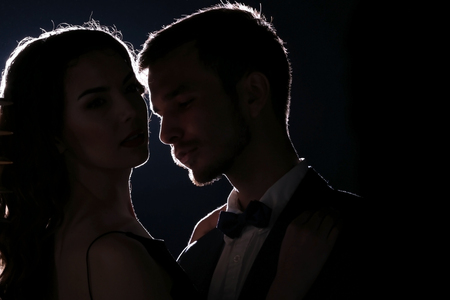 Silhouette of elegant coupleの写真素材