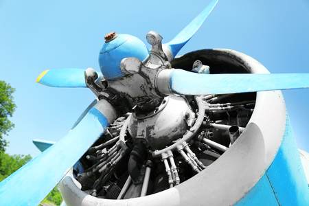 Propeller of old air plain, close upの写真素材