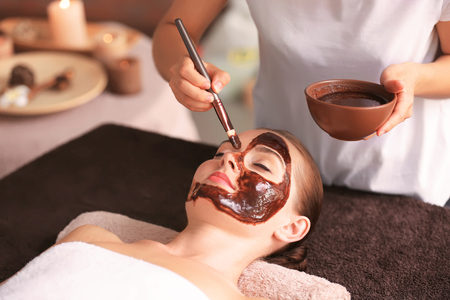 Beautiful girl in spa salonの写真素材