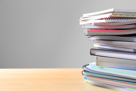 School notebooks, closeupの写真素材