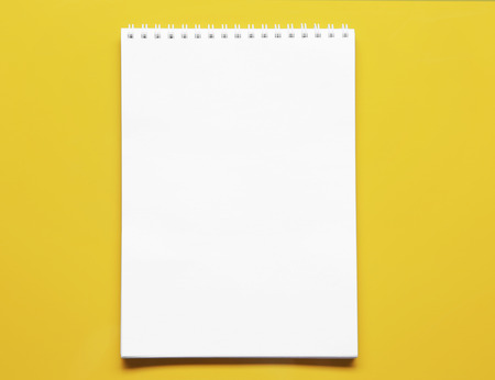 School notebook on color background