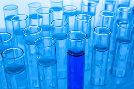 Test tubes, blue toned