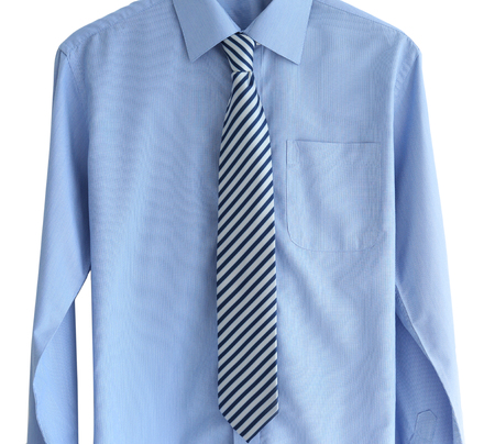 Male shirt on white background, closeupの写真素材