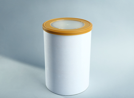 Baby milk formula in can on light backgroundの写真素材