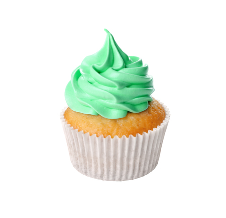 Tasty cupcake, isolated on white.の写真素材