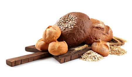 Fresh bread, isolated on white