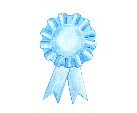 Hand painted ribbon, isolated on whiteの写真素材