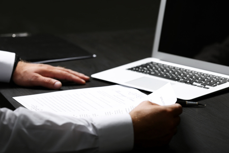 Man working in modern officeの写真素材