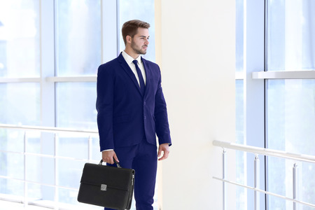 Handsome young lawyer  at office buildingの写真素材