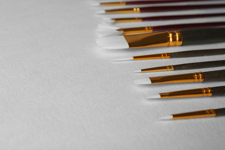 Make up brushes on white backgroundの写真素材