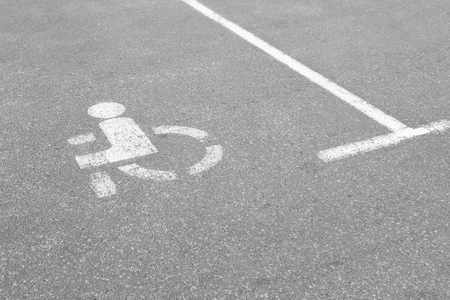 Marked parking for people with special needsの写真素材